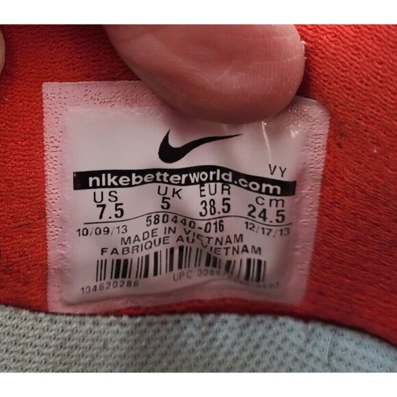 Nike Flex 2013 Run Style 580440-016 Gray Turquoise/Orange Shoes Women's 7.5 - Picture 13 of 14